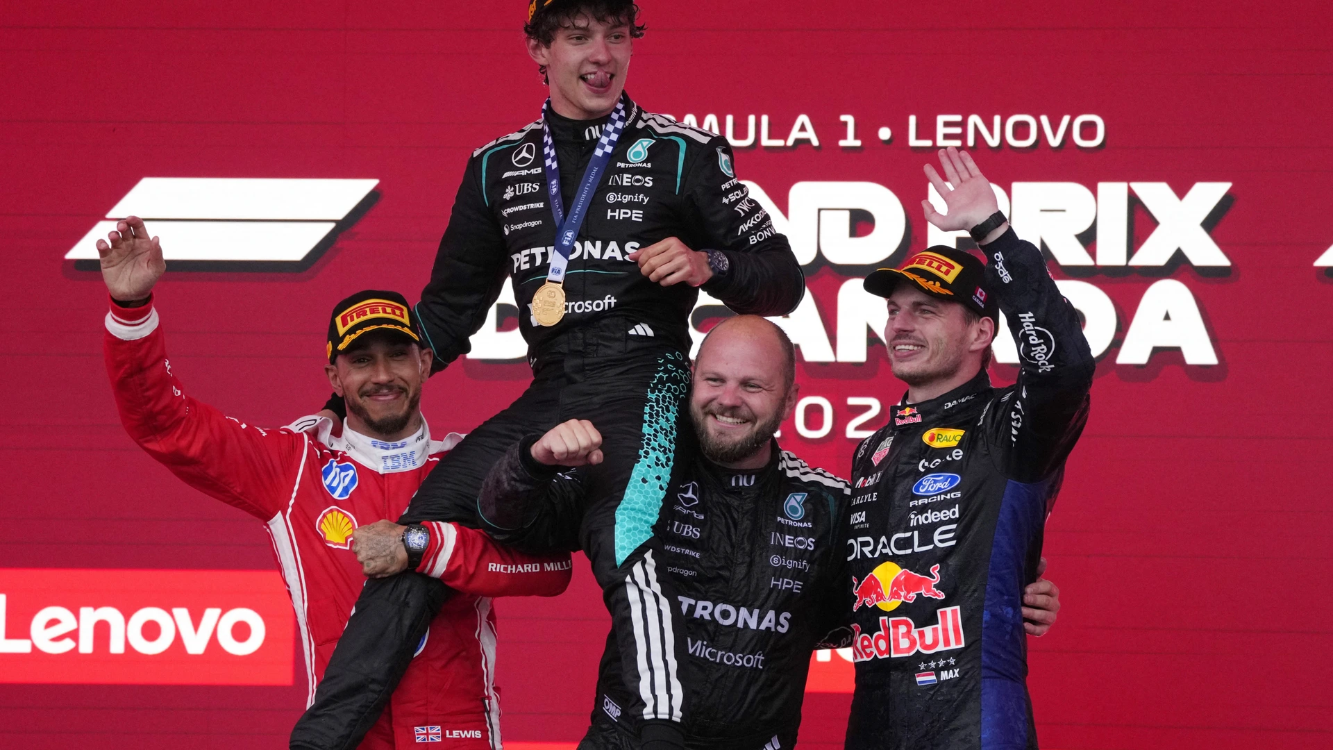 Verstappen eindigt GP Canada als derde, Antonelli profiteert van uitvallen Russell