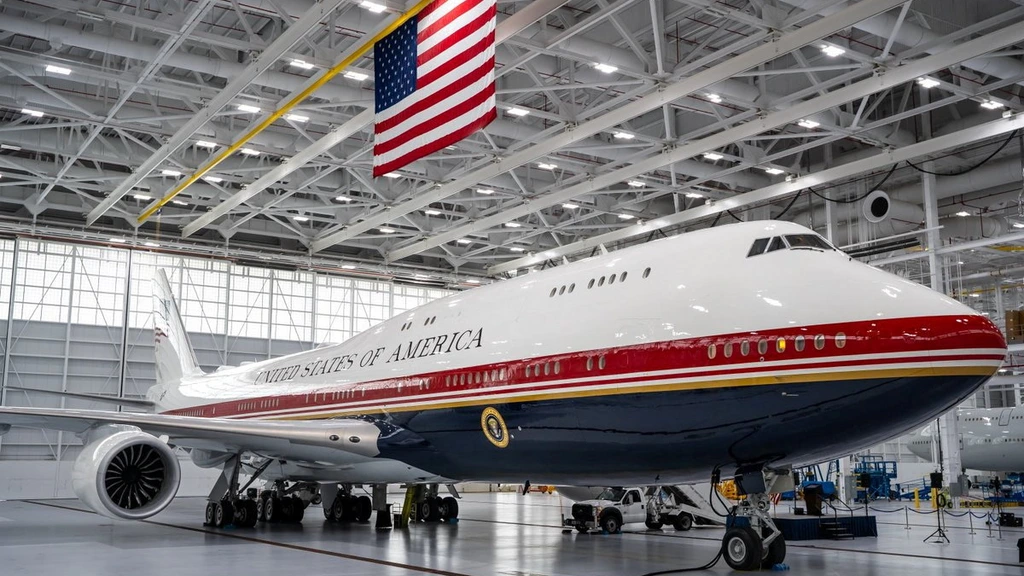 Foto: Trump presenteert nieuwe Air Force One die door Qatar was gegeven 