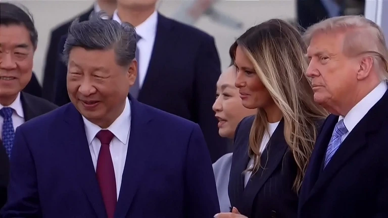 De aankomst van Chinese president Xi in de VS