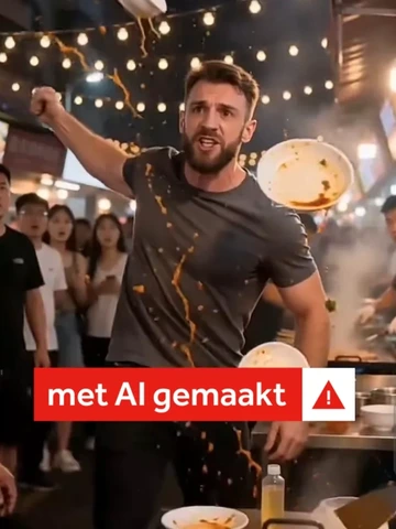 Screenshot uit een Chinees AI-filmpje