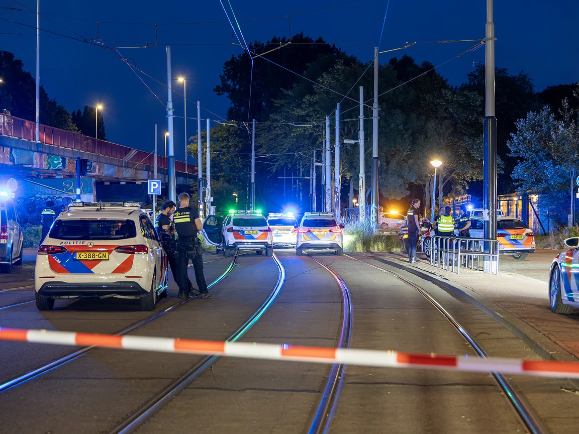 Politiewagens ter plaatse na de achtervolging