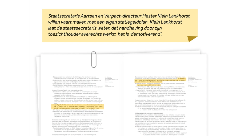 Verpact-directeur Hester Klein Lankhorst vindt het 'demotiverend' dat de toezichthouder maatregelen eist om de inzameling te verbeteren