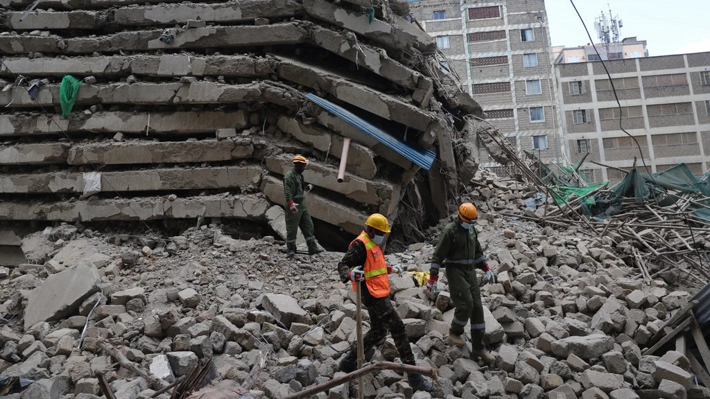 Gebouw in aanbouw van meer dan tien verdiepingen ingestort in centrum Nairobi